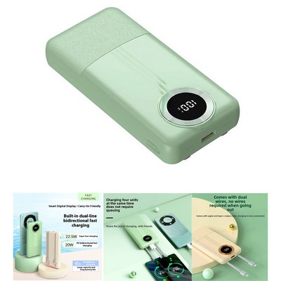 20000mAh Large Capacity PD22.5W Fast Charging Power Bank with LCD Display