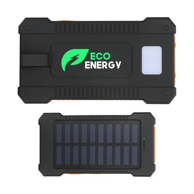 8000mAh Eco Friendly Solar Powered Power Bank With LED Light