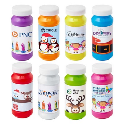 4 Oz. Bubbles w/Stock Holiday/Winter Theme Full-Color Digital Label