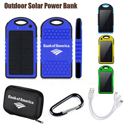 5000mah Outdoor Solar Power Bank Gift Set