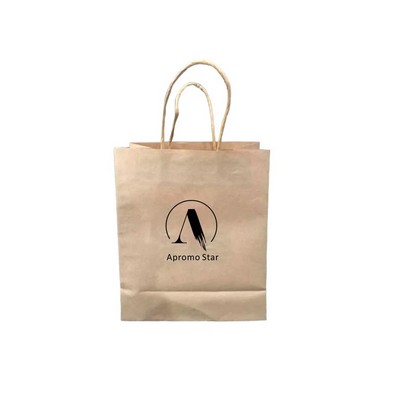 Natural Kraft Paper Shopper Tote Bag (8 1/4"x4 3/4"x10 1/4")