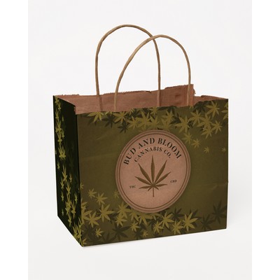 Full Color 4-Sided Natural Handle Shopper Paper Bags (8.5" x 7.25" x 5")