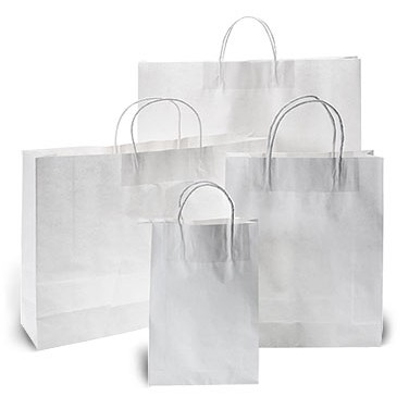 White Kraft Paper Bag w/Twisted Paper Handles (6 1/2"x3 1/2"x13")