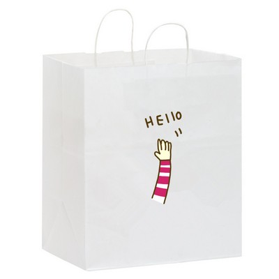 White Kraft Paper Carry-Out Bag (14 1/2"x9 1/2"x16 1/4")