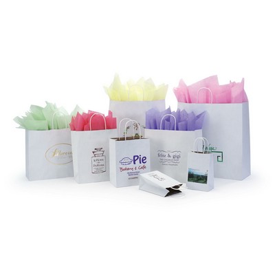 Duet White Kraft Paper Shopping Bag (10"x5"x13")