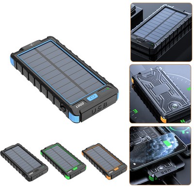 20000Mah Portable Solar Power Bank w/Flashlight