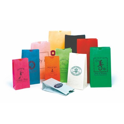 Flat Bottom S.O.S. Colored Paper Bags (5"x 3-1/8"x 9-5/8")
